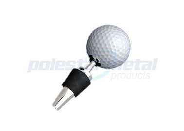 Professional 4-1/4&quot; Polished Chrome Zinc Alloy Golf Ball Wine Bottle Stoper