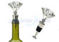 4-1/4" Custom Metal Hardware , Polished Chrome Zinc Alloy Diamond Wine Stopper